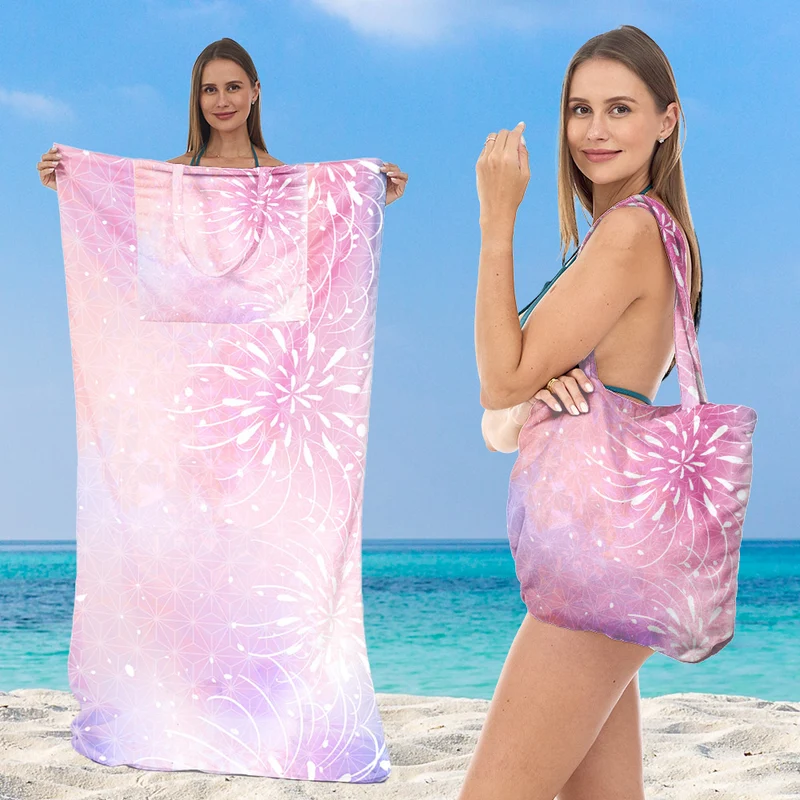 Strandtuch mit integriertem Tragebeutel-Design Skanto