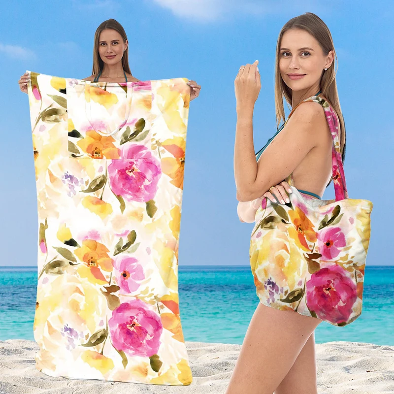 Strandtuch mit integriertem Tragebeutel-Design Skanto