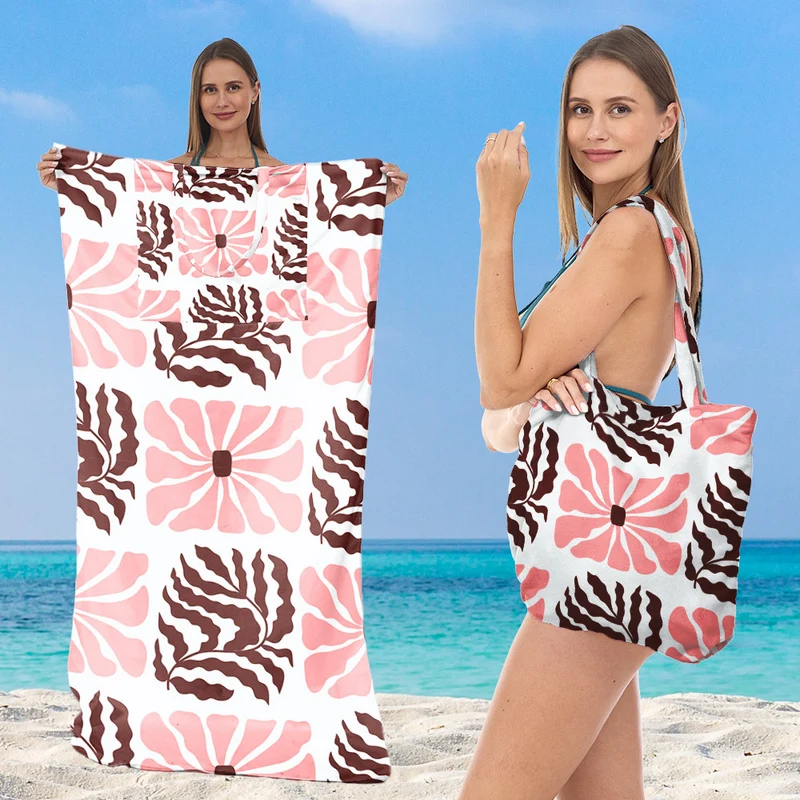 Strandtuch mit integriertem Tragebeutel-Design Skanto
