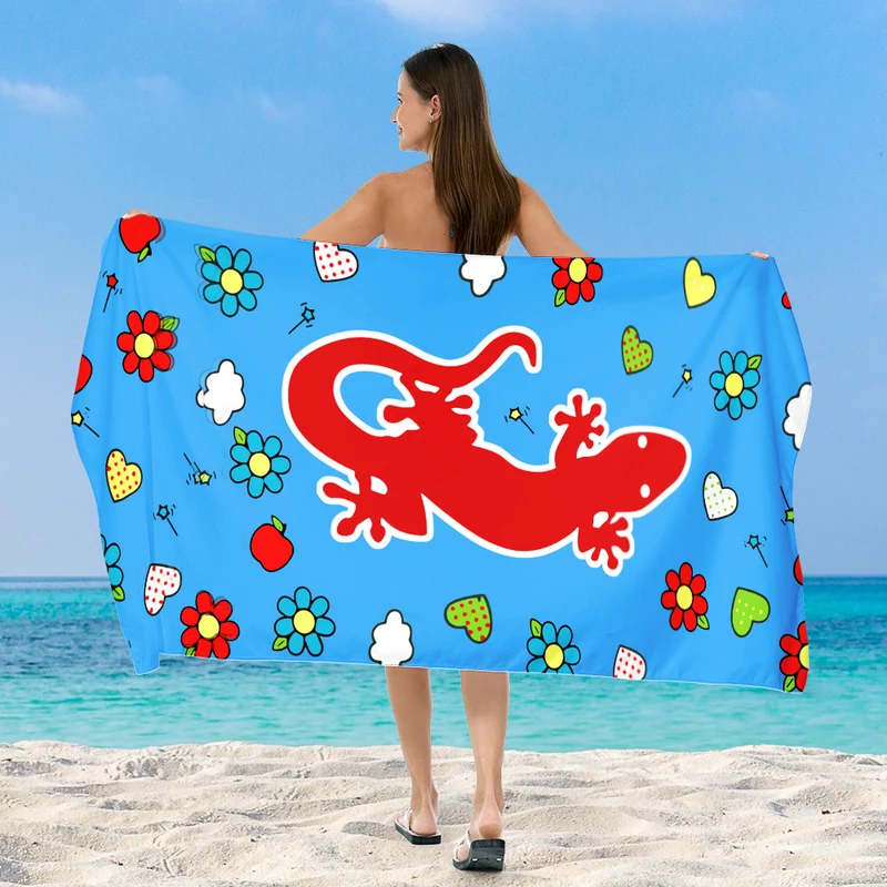 Strandtuch mit hellem Salamander- und Eiscreme-Design Skanto