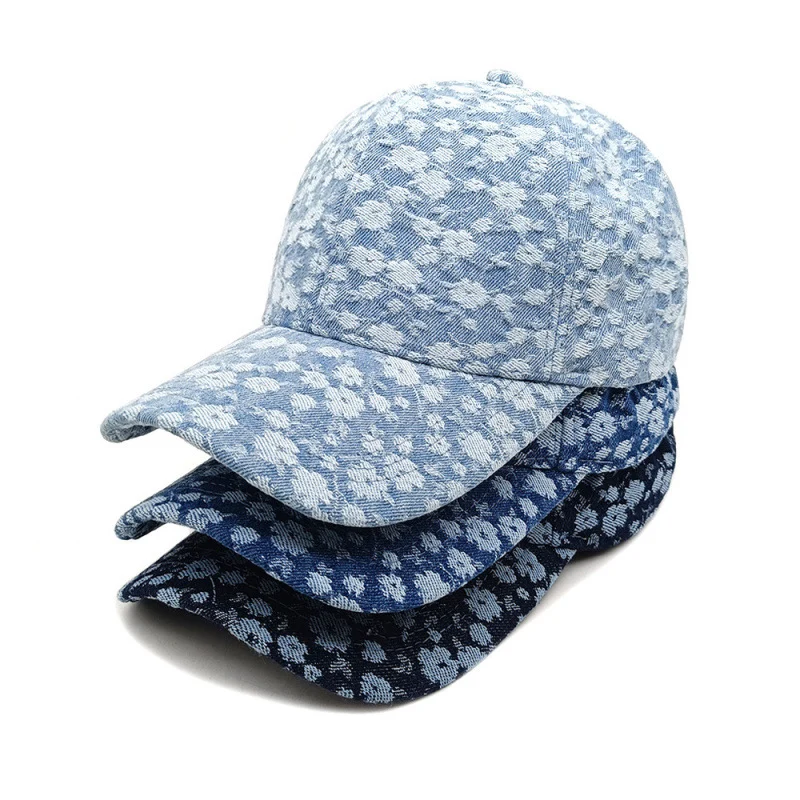 Damen Blumen-Baseballkappe aus strukturierter Baumwolle Skanto