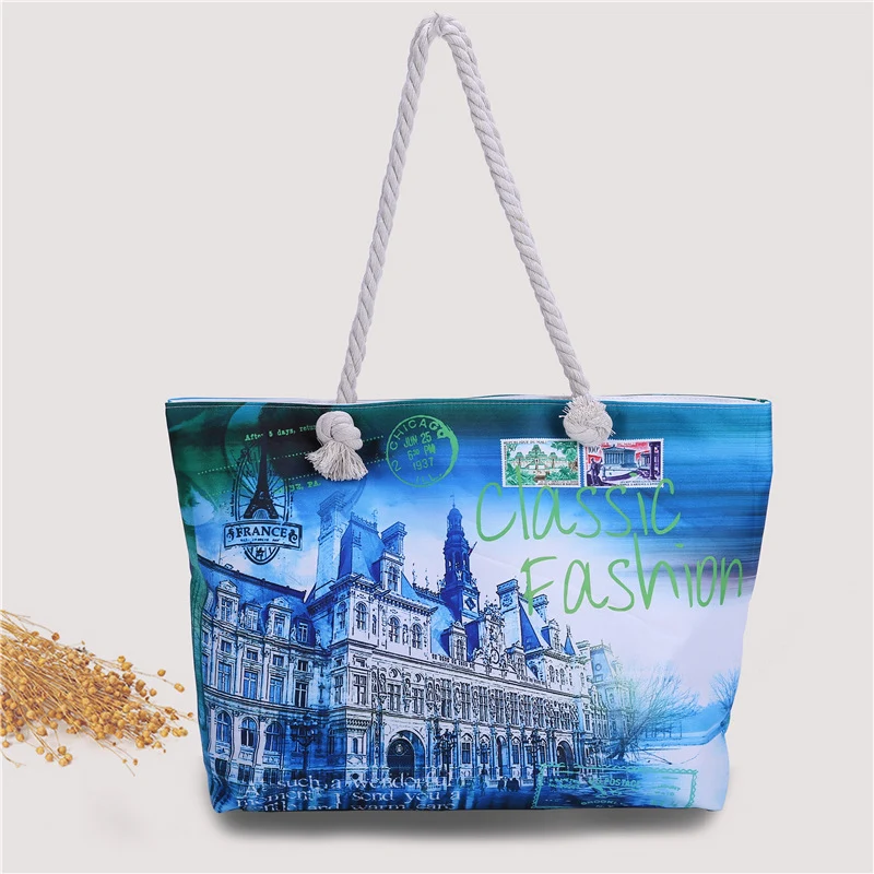 Große Strandtasche mit London-Motiv Skanto