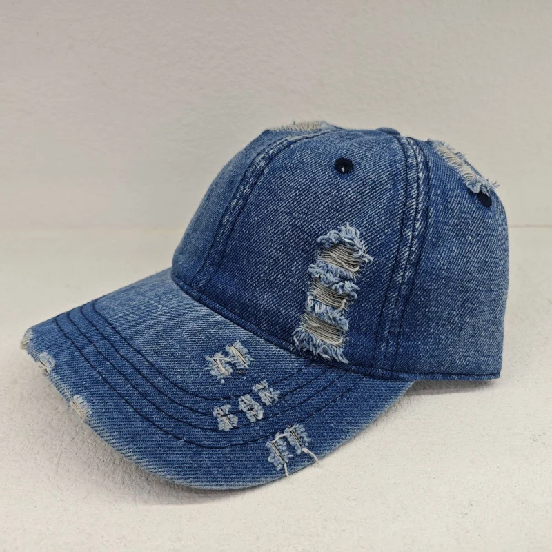 Damen Distressed Lässige Jeans Baseballkappe Skanto