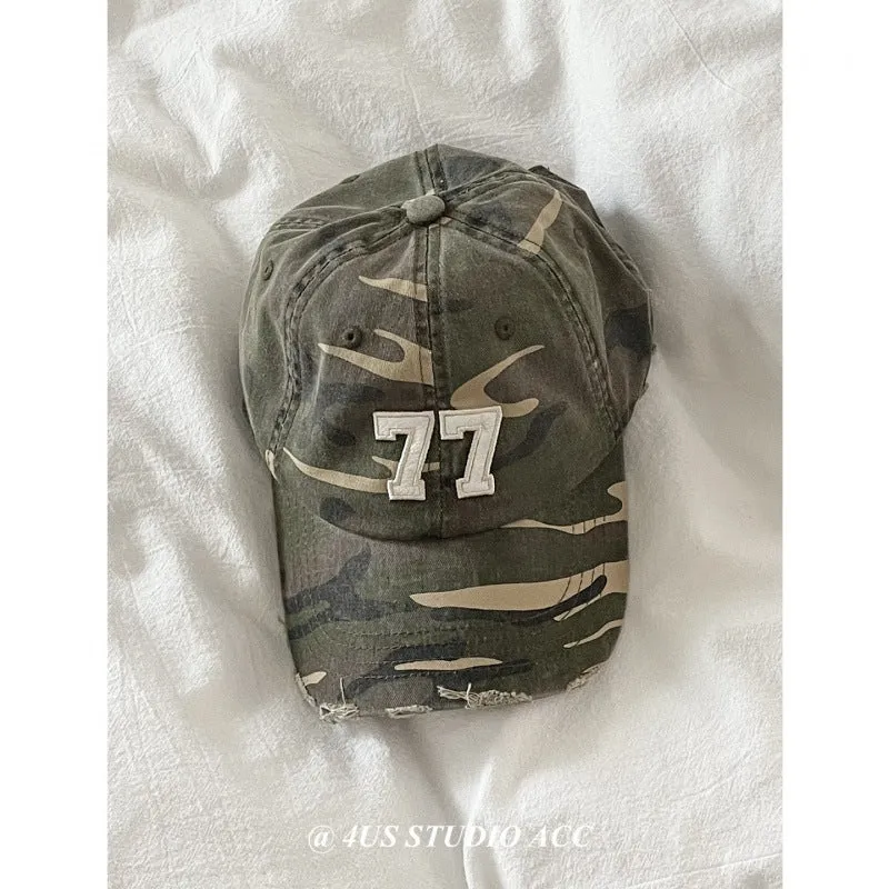 Damen Distressed Camouflage Baseballkappe Skanto