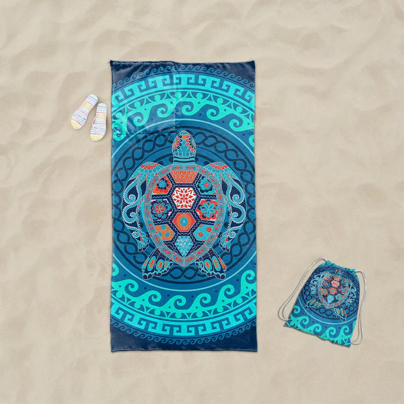 Strandtuch mit exklusivem Meeresschildkröten-Motiv Skanto