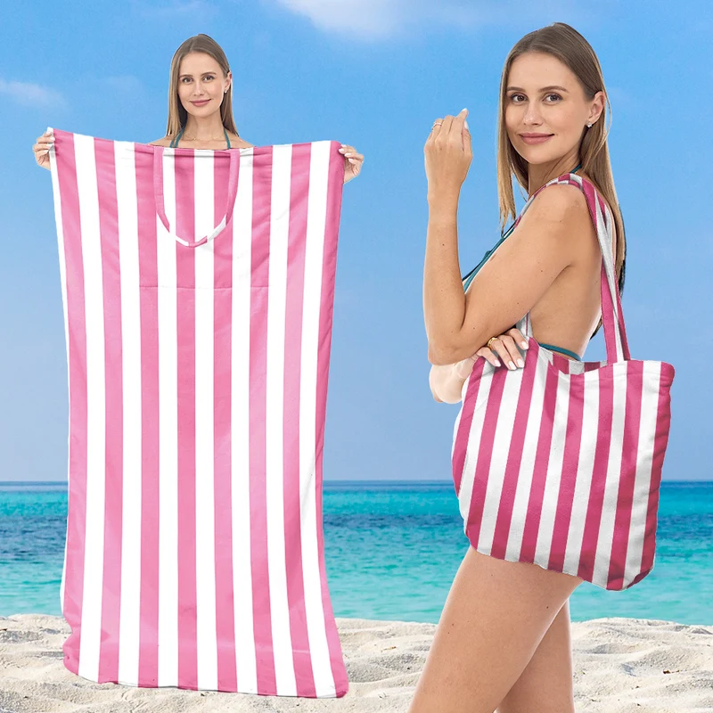 Großes praktisches Strandtuch mit integrierter Tragetasche Skanto