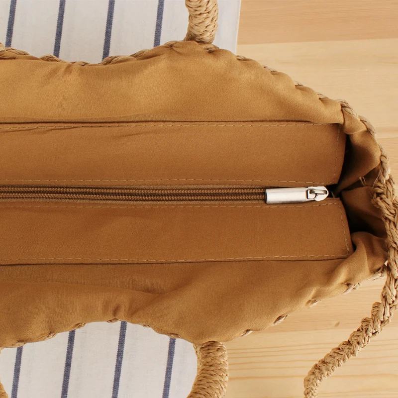 Geflochtene Strandtasche mit runden Griffen Skanto