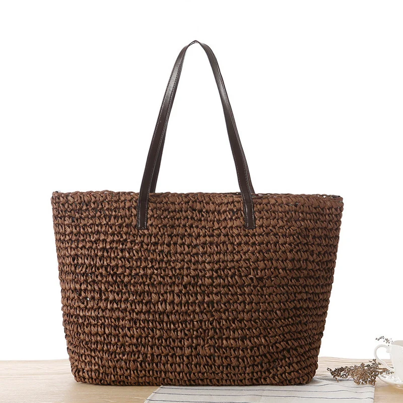 Geflochtene Strandtasche mit robustem Reißverschluss Skanto