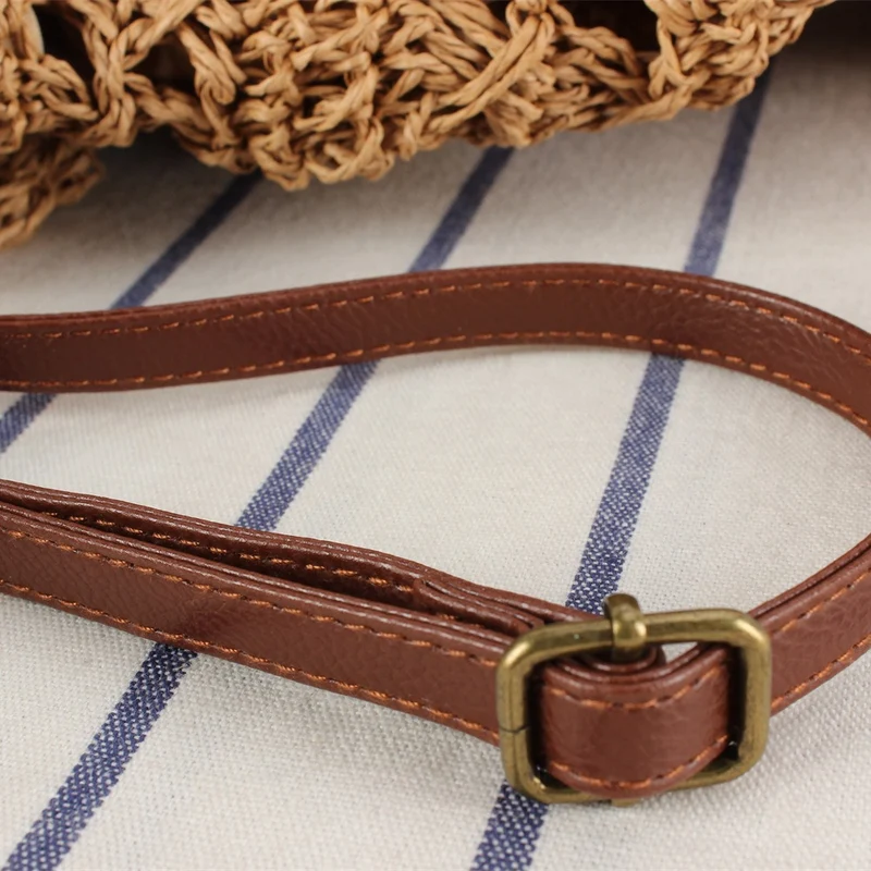 Designer-Rucksack aus Naturgeflecht mit Lederdetails Skanto