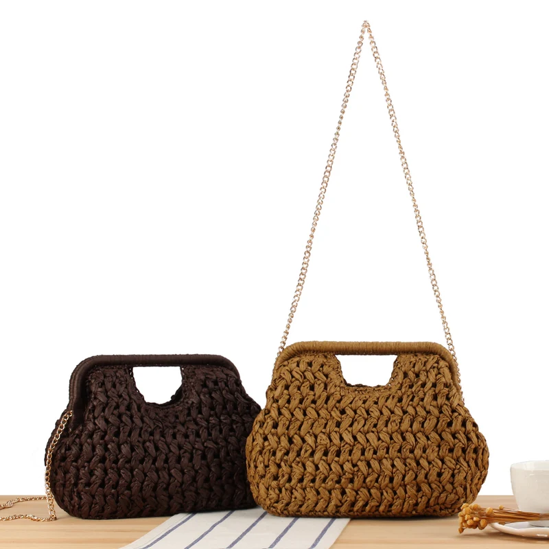 Besondere Handtasche aus Natur-Raffia Skanto