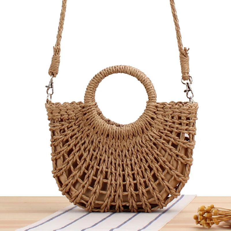 Handgefertigte Korbtasche im Boho-Stil Skanto
