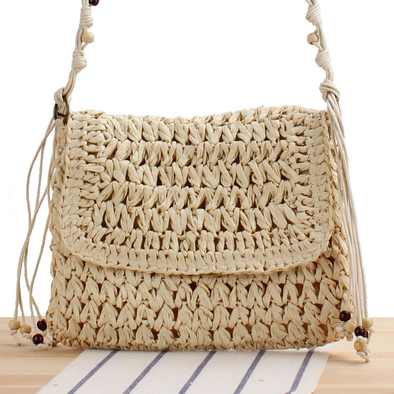 Hochwertige Handtasche aus gewebtem Naturmaterial Skanto