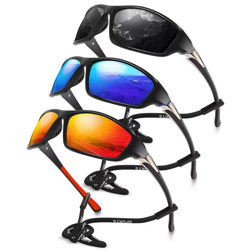 Unisex Sport-Wrap-Sonnenbrille mit polarisierten, bruchsicheren Polycarbonat-Gläsern und rutschfesten Nasenpads Skanto