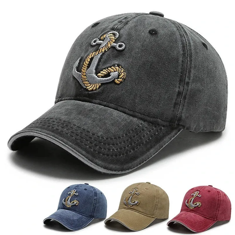 Herren Baumwollkappe mit Marine-Stickerei Skanto