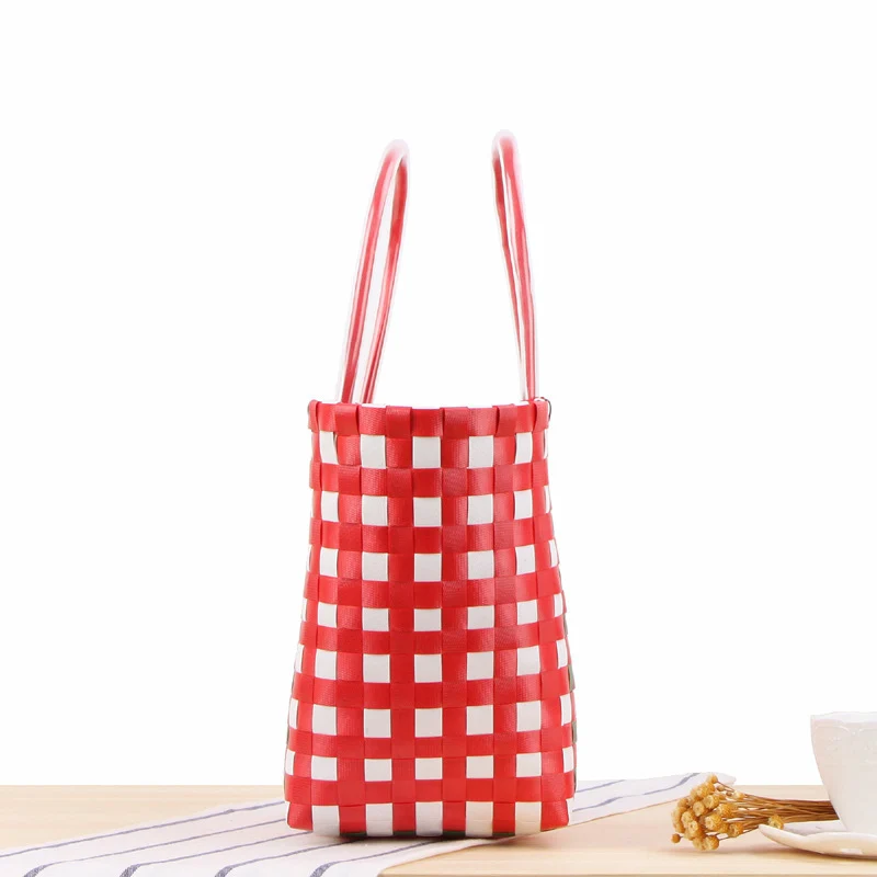 Geflochtener Shopper mit farbenfrohem Muster Skanto