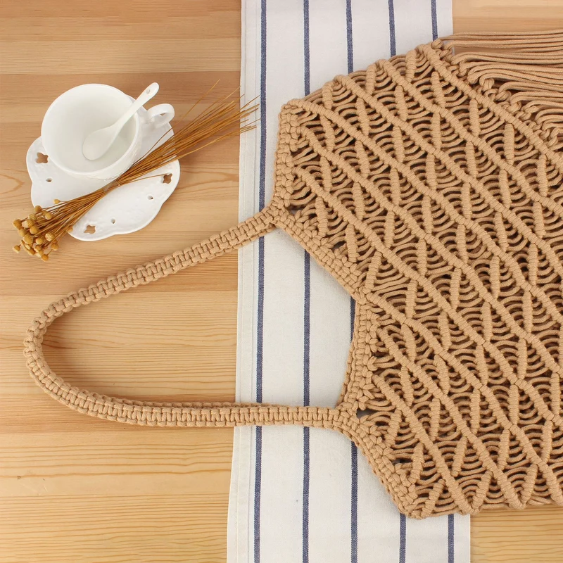 Kreative Makramee-Tasche mit Fransen-Design Skanto