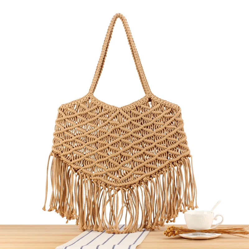 Kreative Makramee-Tasche mit Fransen-Design Skanto