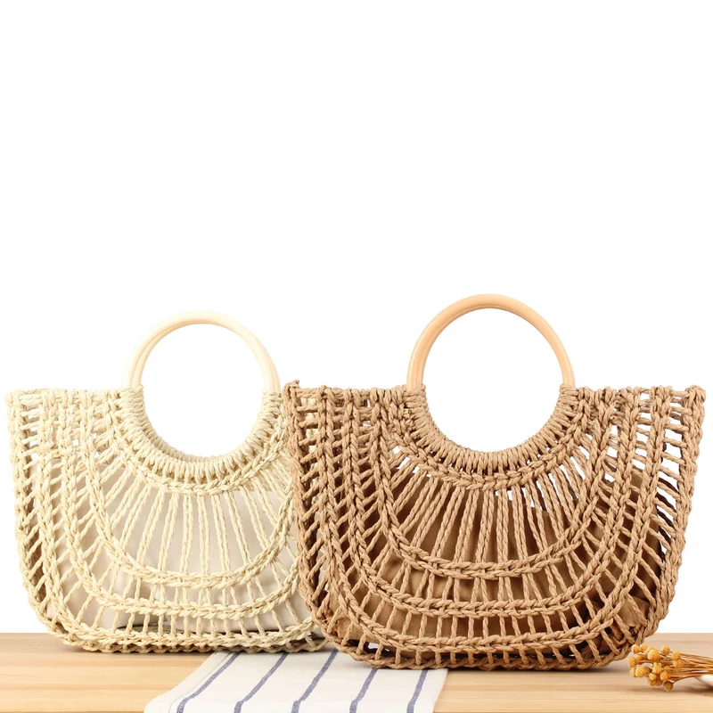 Handgefertigte Trendtasche aus Naturgeflecht Skanto