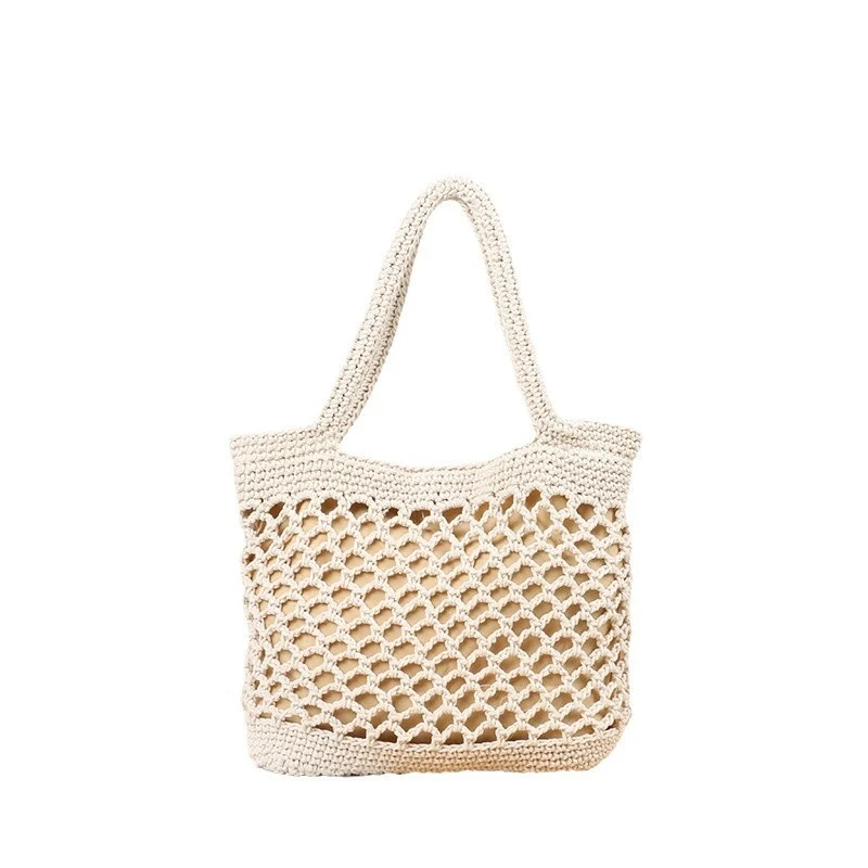Handgeknüpfte Tote Bag mit modernem Netzdesign Skanto