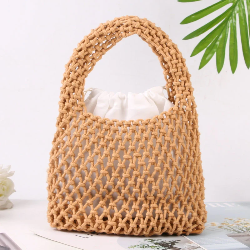 Handgeknüpfte Tote Bag aus Naturbaumwolle Skanto