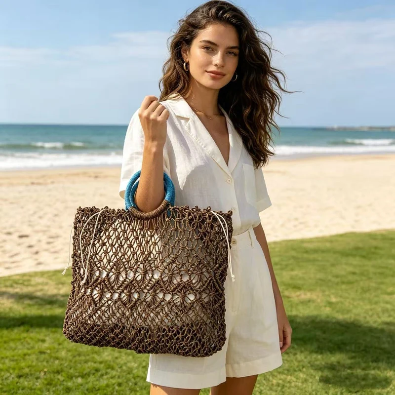 Handgemachte Makramee Strandtasche Skanto