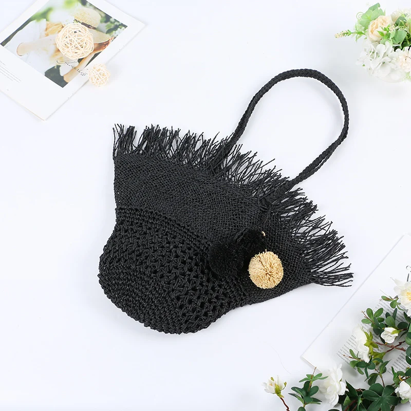 Elegante Korbtasche mit Fransen-Design Skanto