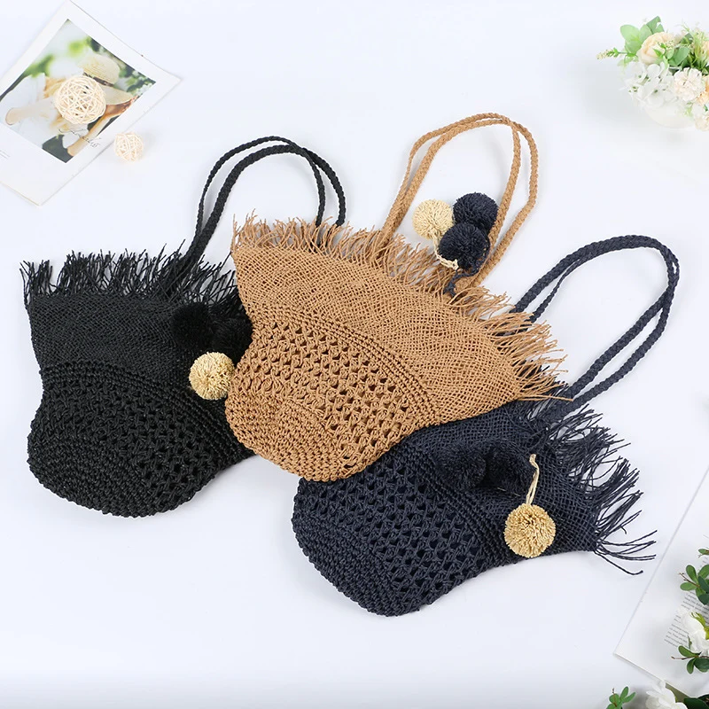 Elegante Korbtasche mit Fransen-Design Skanto
