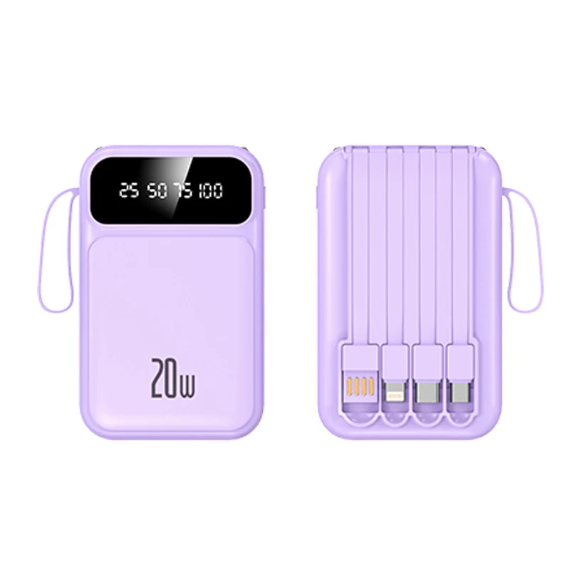 Powerbank mit integrierten Kabeln und LED-Anzeige Skanto