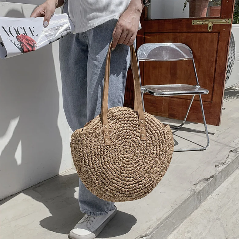 Handgemachte runde Strandtasche Skanto