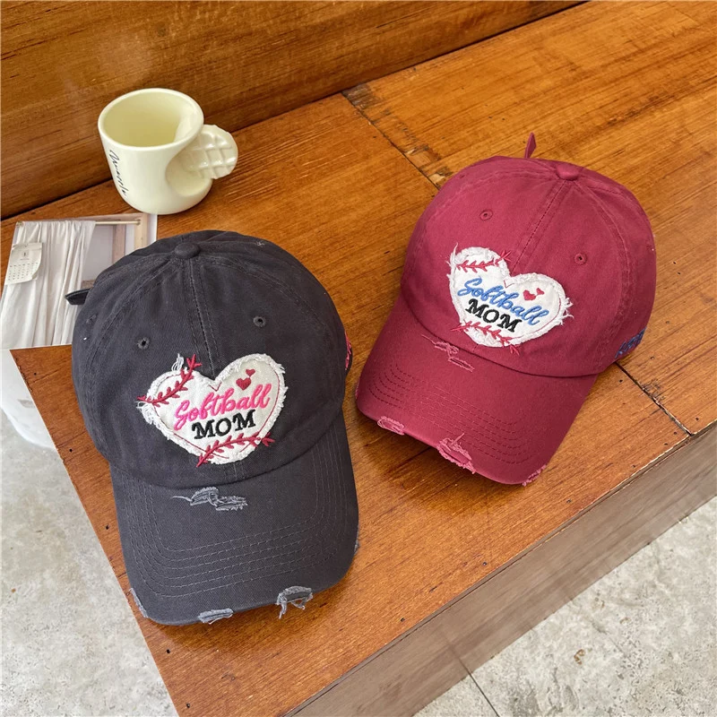 Damen Baseball Cap mit Softball Mom Patch im Used-Look Skanto