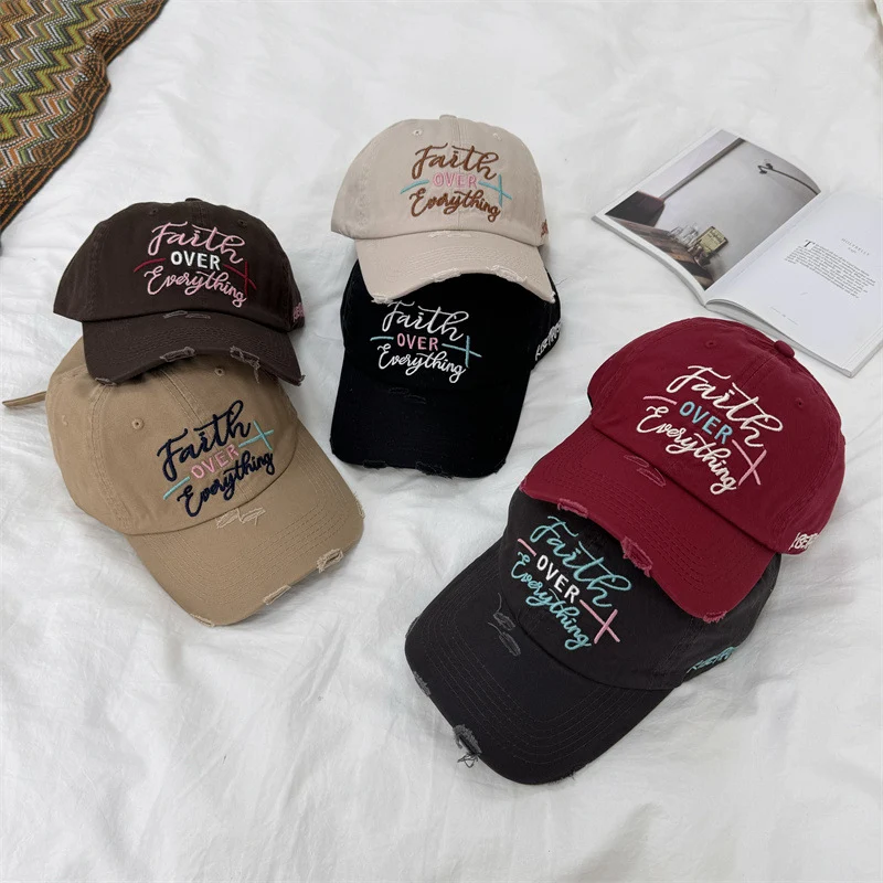 Damen bestickte Baseball Cap im Used-Look Skanto