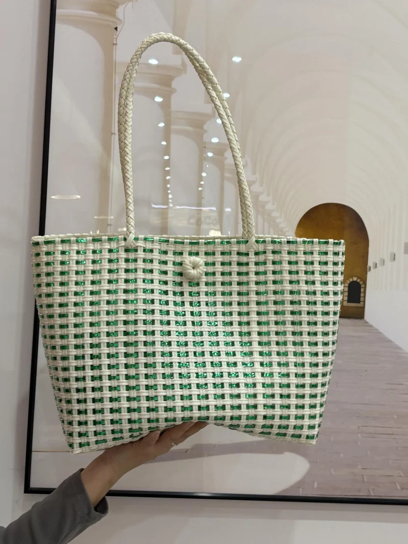 Handgewebte Einkaufs- und Strandtasche Skanto