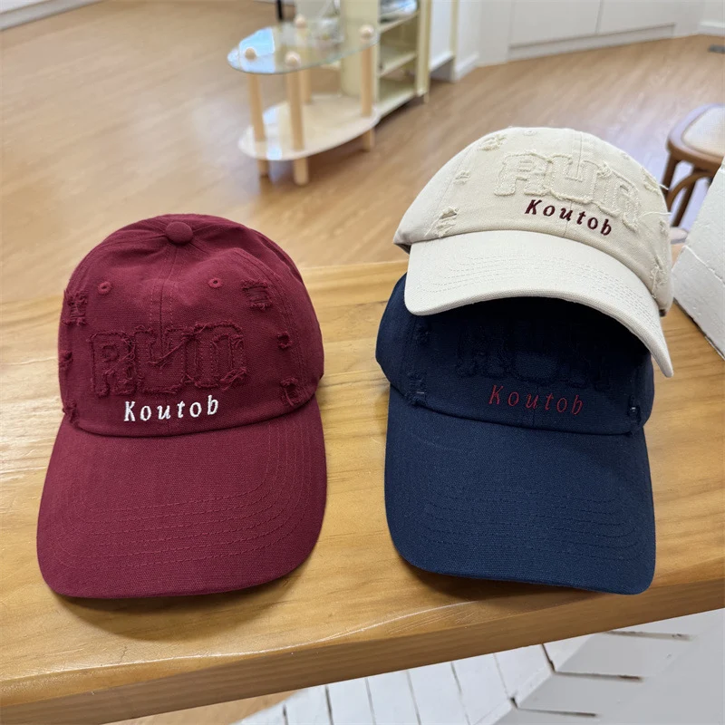 Herren Distressed Bestickte Baseballkappe Skanto