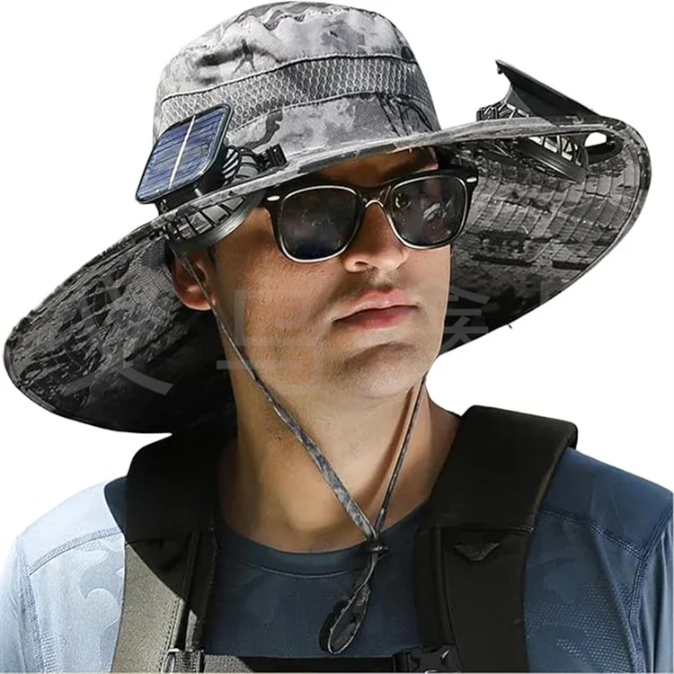 Sonnenhut mit solarbetriebenem Ventilator und breiter Krempe Skanto