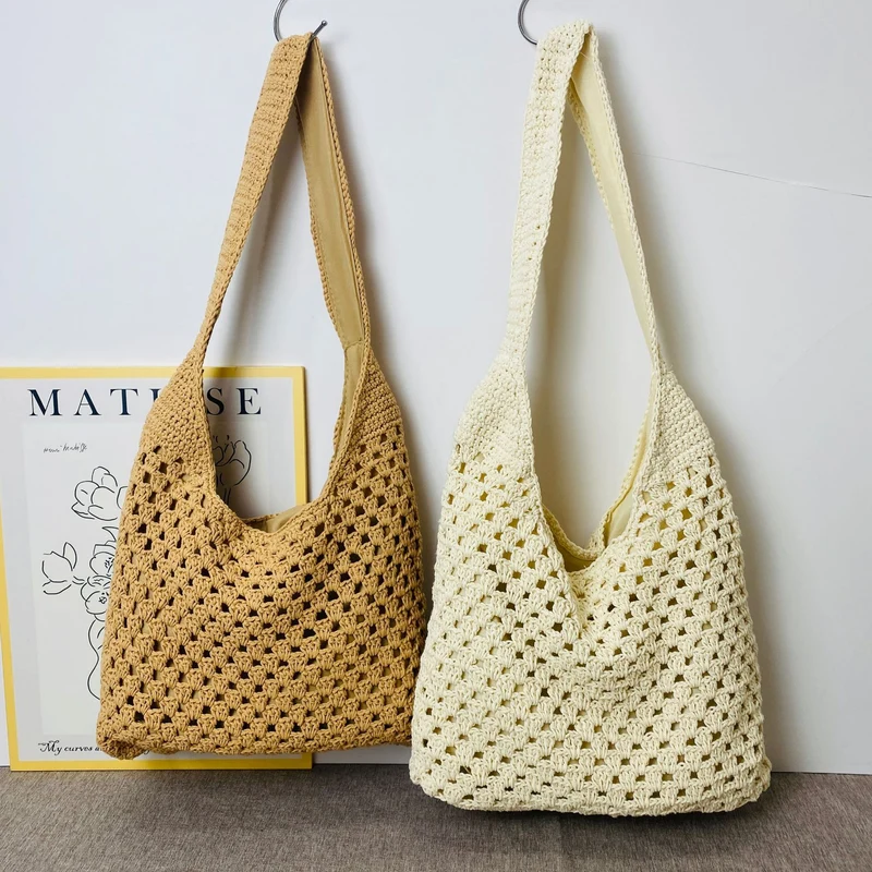 Handgeknüpfte Umhängetasche im Häkeldesign Skanto