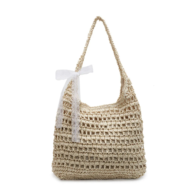 Handgemachte Strandtasche mit Spitze Skanto