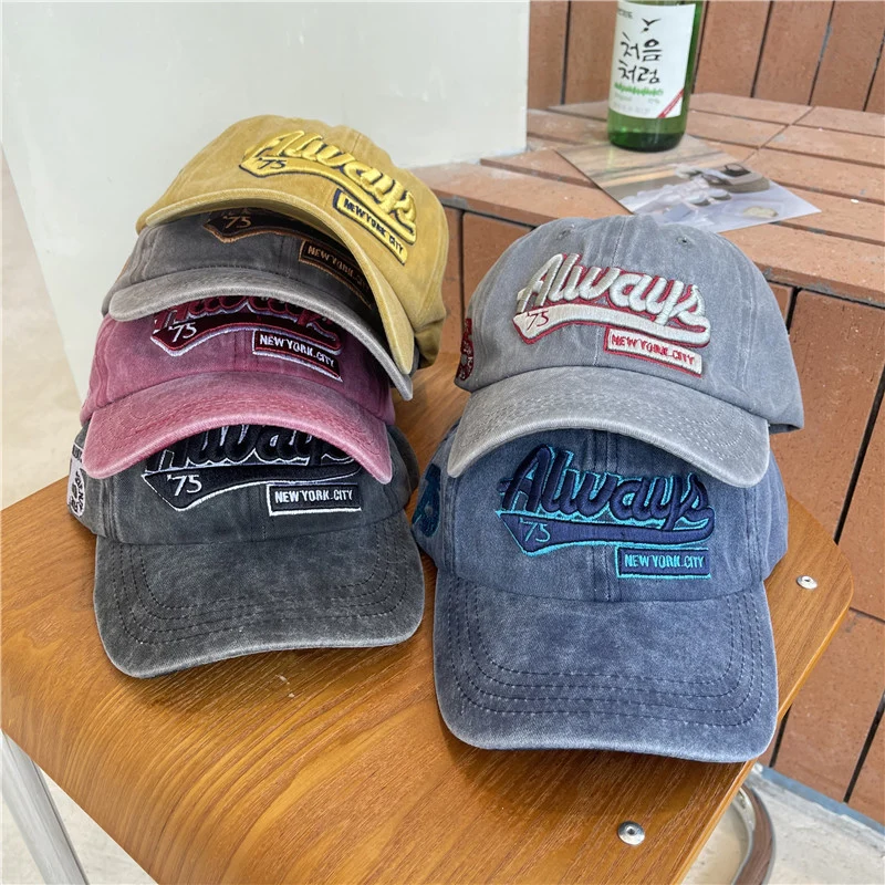 Vintage-inspirierte Distressed Baumwoll-Baseballkappe für Herren Skanto