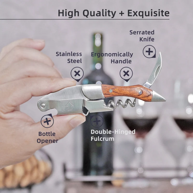 Flaschenöffner und Folienabschneider Geschenk für Weinliebhaber Weinkorkenzieher | Skanto