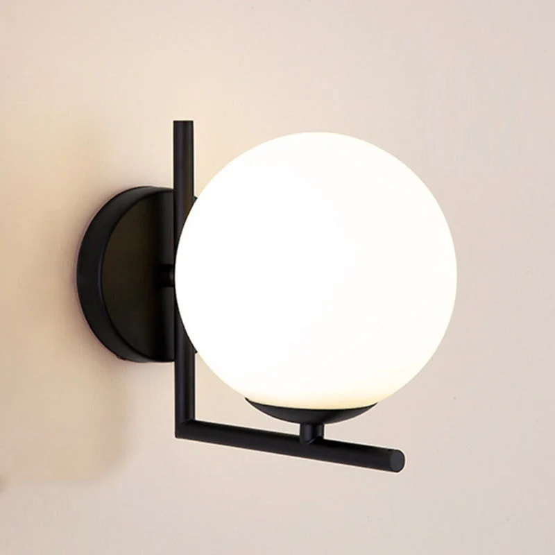 Moderne runde Glas-Kugel-Wandleuchte – Elegante Wandhalterung für Schlaf- & Wohnzimmer | Skanto