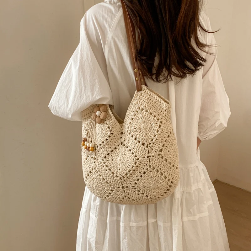 Handgemachte Makramee Shopper-Tasche Skanto