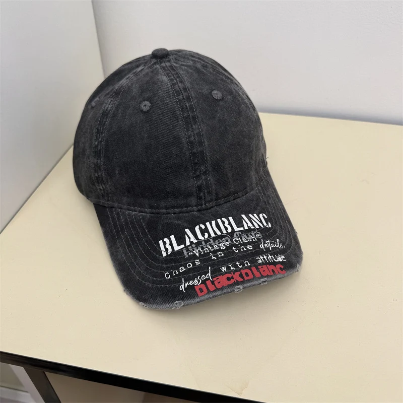 Herren Used-Denim-Mütze mit Grafik Skanto