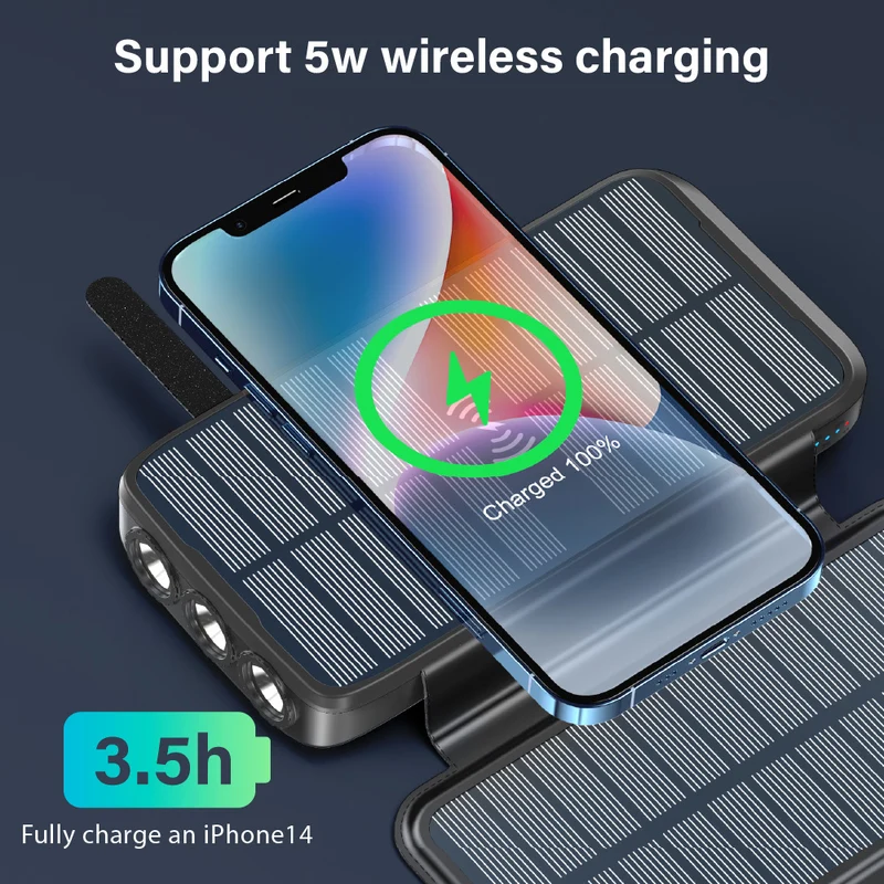 Solar-Powerbank mit integrierter Taschenlampe Skanto