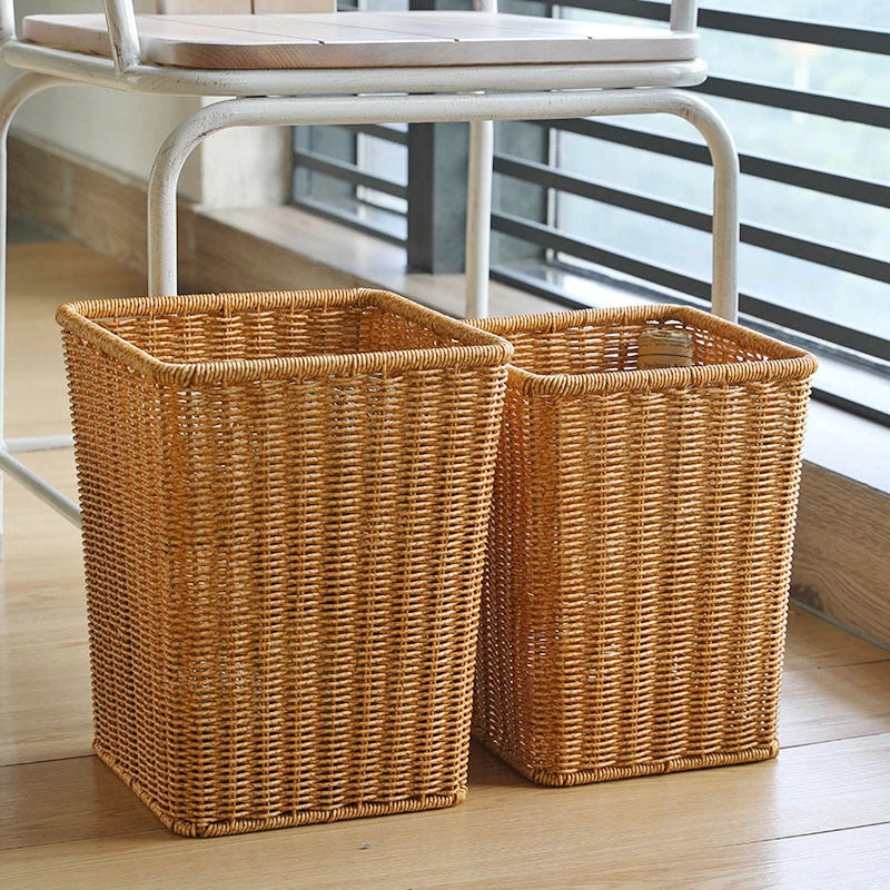 Rechteckiger handgeflochtener Rattan-Abfalleimer Skanto