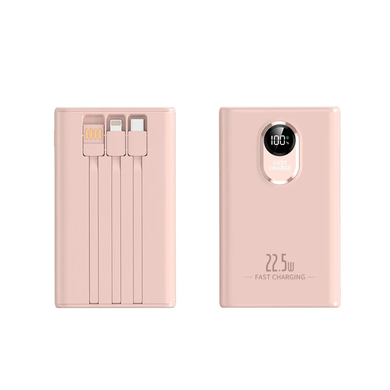 Tragbare Powerbank mit integriertem Multi-Ladekabel und Digitalanzeige Skanto