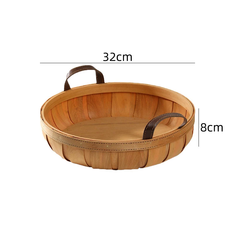 Handgefertigte ovale Servierplatte mit Ledergriff Skanto