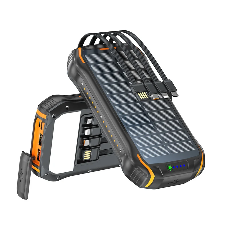 Tragbare Solar-Powerbank mit multifunktionalen Ladeanschlüssen und robustem Gehäuse Skanto