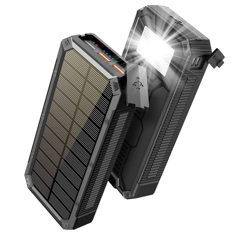 Tragbare Solar-Powerbank mit hochwertigem Design und mehreren Ausgängen Skanto
