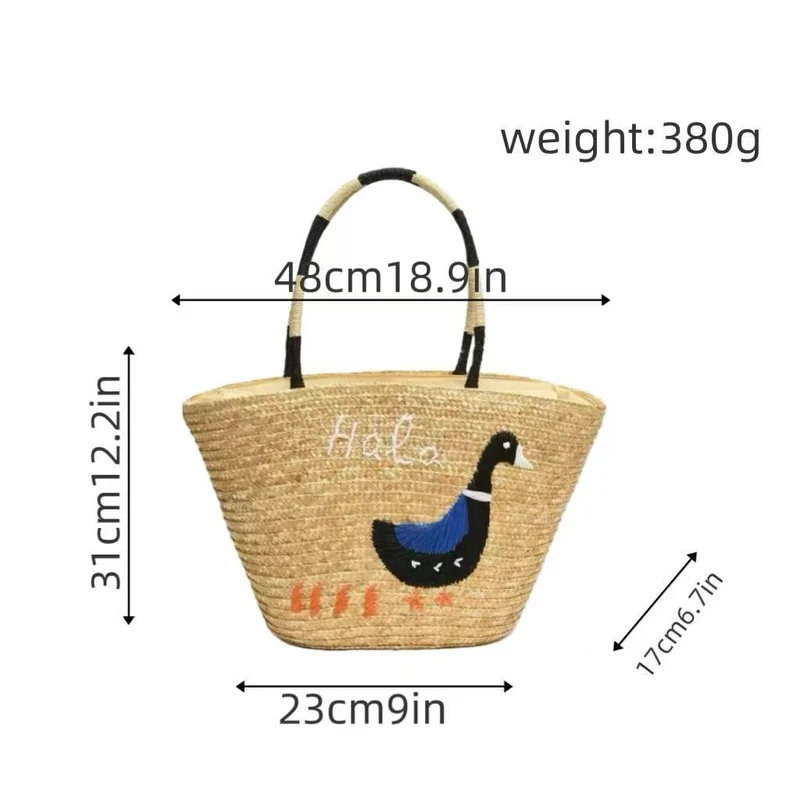 Handgemachte Tasche mit kreativer Tierapplikation Skanto