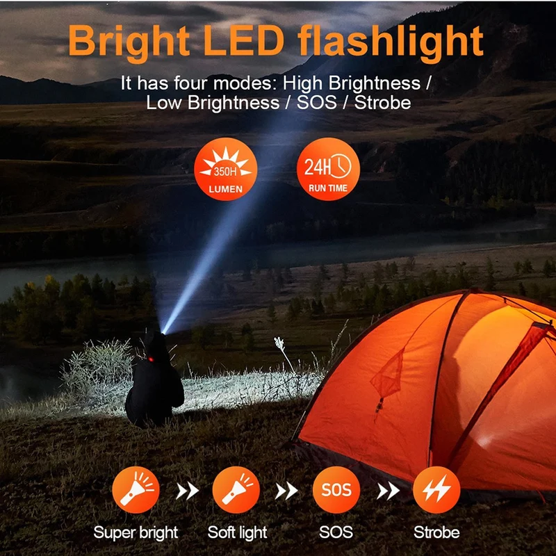 Solarbetriebene Powerbank mit LED-Taschenlampe und robustem Gehäuse Skanto