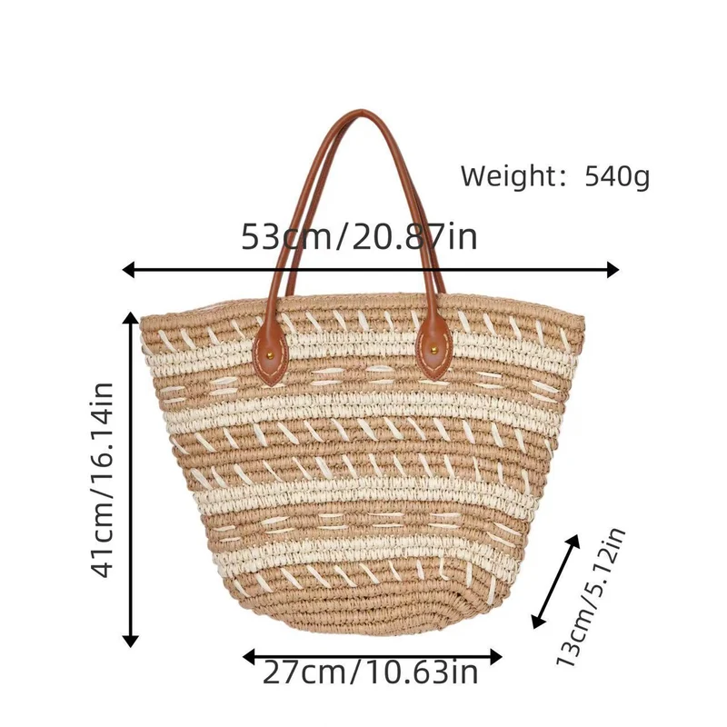 Stroh-Strandtasche mit elegantem Strukturdesign Skanto